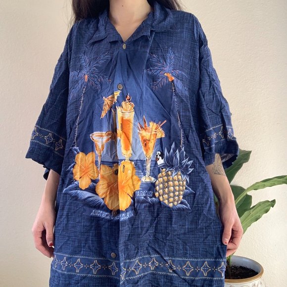 Vintage Big Dogs Drinks Hawaiian Shirt - Picture 1 of 6